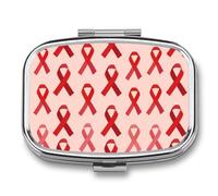 Breast Cancer Awareness Ribbons Pill Box 2 Compartment Pill Case Decorative Organizer Storage Boxes Holder Cute