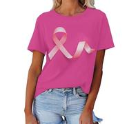 Breast Cancer Awareness Shirt Ribbon Shirt Girl Breast Cancer Gift T-Shirt Survivor Tops Female Womens T Shirts Let's F##K Pink T Women V Neck Gifts for Women Funny (B,S)