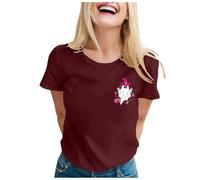 Breast Cancer Awareness Shirt Women Ribbon Shirt Breast Cancer Awareness Month T-Shirt Tee Tops Race for Life T Hot Pink Ladies Funny Treatment Gift October Family (Wine,M)