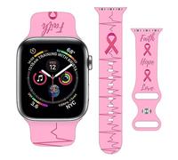 Breast Cancer Awareness Strap Compatible with Apple Watch Band 38mm 40mm 41mm 42mm 44mm 45mm 46mm 49mm Men Women,Soft Silicone Sport Wristbands for iWatch Ultra Series 10 9 8 7 6 5 4 3 2 1 SE