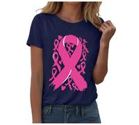Breast Cancer Awareness Survivor T-Shirt,This is My Fighting Shirt T-Shirt Ribbon Research Tops Pink Adults Ladies Race for Life Funny Treatment Gift Female UK Funny (Navy,S)