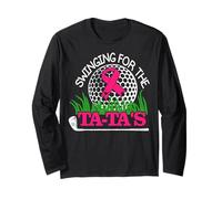 Breast Cancer Awareness Swinging for The Ta Tas Funny Golf Long Sleeve T-Shirt