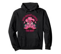 Breast Cancer Awareness T-Shirt - Pink Ribbon Cowboy Boots Pullover Hoodie