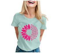 Breast Cancer Awareness Tshirt,Girl Gift T-Shirt Pink Ribbon T Shirt Short Sleeve Tops Women Plus Size Yes Ive Got T-Shirts Gifts for Diagnosed with Female UK Funny (Mint Green,XXL)