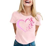 Breast Cancer Awareness Tshirt I Am A T-Shirt in October We Wear Breast Cancer Awareness Butterfly T-Shirt Breast Cancer Awareness I Wear for My Mum T-Shirt Women Short Sleeve Tops (L)