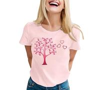 Breast Cancer Awareness Tshirt I Am A T-Shirt in October We Wear Breast Cancer Awareness Butterfly T-Shirt Breast Cancer Awareness I Wear for My Mum T-Shirt Women Short Sleeve Tops (L)