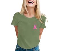 Breast Cancer Awareness Tshirt Pink Ribbon T Shirt This is My Cancer Fighting Shirt T-Shirt Research Tops Research Tshirt Womens Shirts for Women Pink Breast Gifts (Light Green,L)