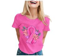 Breast Cancer Awareness Tshirt T-Shirt Pink Ribbon Gifts Awareness T-Shirt Strong Family Breast Cancer Inspirational Tee Top Shirt Tshirt Women Gifts for Woman October (Pink,XL)