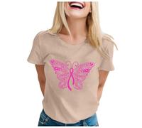 Breast Cancer Awareness Tshirt T-Shirt Pink Ribbon Pink Shirt This is My Cancer Fighting Shirt T-Shirt Survivor Tops Breast Now T Tshirt Women Gifts for Women Funny (Khaki,XL)