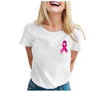 Breast Cancer Awareness Tshirt T-Shirt Ribbon Shirt Strong Family Breast Cancer Awareness T-Shirt Survivor Tops Tshirt Crew Neck Pink Tshirts Women Gifts October Family (White,5XL)
