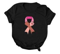 Breast Cancer Awareness Tshirt,This is My Fighting Shirt T-Shirt Women Ribbon Survivor Tops Pink Plain Tshirts Race for Life Research Gifts Going Through Female UK (Black,S)