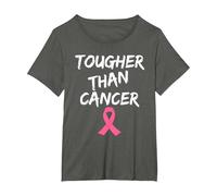 Breast Cancer Awareness Tshirt Tougher Than Cancer T-Shirt, Women's Plus, Asphalt Grey, 1X