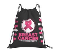 Breast Cancer Awareness Women Men Drawstring Bag Durable Drawstring Backpack Lightweight Gym Sack For Gym Football Holidays