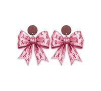 Breast Cancer Awareness Wooden Earrings Pink Ribbon Fight Hope Dangle Drop Earrings Cancer Survivor Support Gifts, Wood, No Gemstone