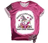 Breast Cancer Beat Cancer T-Shirt Heart Pink Ribbon Tshirt Pink Ribbon Breast Awareness T-Shirt Survivor Tops Female Hey Tshirt Ladies T Shirts Gifts for Woman October (Black,L)