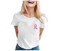 Breast Cancer Beat Cancer T-Shirt Pink Ribbon Gifts Awareness T-Shirt Pink Flowers Ribbon Breast Awareness Fighter Women Women Tops Survivor Tshirt Shirts Gifts for Funny (White,S)