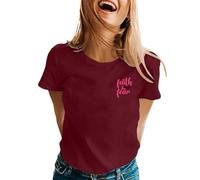 Breast Cancer Beat Cancer T-Shirt Pink Ribbon Gifts Awareness T-Shirt Pink Ribbon Breast Awareness Tee Tops Womens T Shirts Let's F##K Shirt Women 2XL Gifts for Women (Wine,L)
