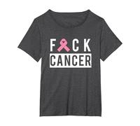 Breast Cancer Beat Cancer T-Shirt, Women's Plus, Dark Heather Grey, 2X