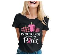 Breast Cancer Beat T-Shirt,This is My Fighting Shirt T-Shirt Women Pink Ribbon T Awareness Inspirational Tee Top Shirts for Ladies Research UK Race Life Women's Gifts Funny (Black,XXL)