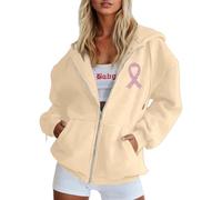 Breast Cancer Beat T-Shirt,This is My Fighting Shirt T-Shirt Women Ribbon Short Sleeve Tops Womens Neon Pink Tshirt Race for Life T Care Gifts Female UK Funny Support (Beige,XL)