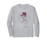 Breast Cancer Believe Pin Up Girl Power Awareness October Long Sleeve T-Shirt