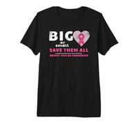 Breast Cancer Big or Small Save Them All Distressed Premium T-Shirt