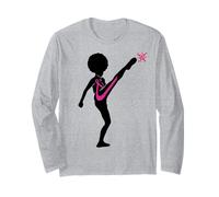 Breast Cancer Black Girl Magic Afro Women Brown Skin Long Sleeve T-Shirt