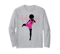 Breast Cancer Black Girl Magic Afro Women Brown Skin Long Sleeve T-Shirt