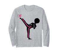 Breast Cancer Black Girl Magic Afro Women Brown Skin Long Sleeve T-Shirt