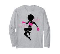 Breast Cancer Black Girl Magic Afro Women Brown Skin Long Sleeve T-Shirt