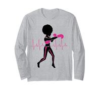 Breast Cancer Black Girl Magic Afro Women Brown Skin Long Sleeve T-Shirt
