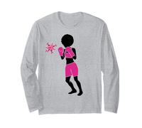 Breast Cancer Black Girl Magic Afro Women Brown Skin Long Sleeve T-Shirt