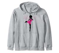 Breast Cancer Black Girl Magic Afro Women Brown Skin Zip Hoodie
