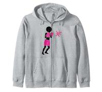 Breast Cancer Black Girl Magic Afro Women Brown Skin Zip Hoodie