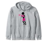 Breast Cancer Black Girl Magic Afro Women Brown Skin Zip Hoodie