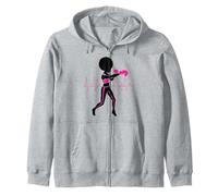 Breast Cancer Black Girl Magic Afro Women Brown Skin Zip Hoodie