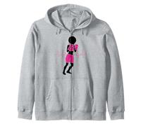 Breast Cancer Black Girl Magic Afro Women Brown Skin Zip Hoodie