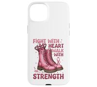 Breast Cancer Boots Pink Ribbon October Awareness Month Walk Case for iPhone 15 Plus
