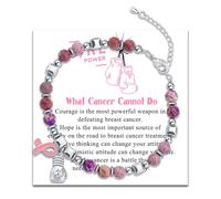 Breast Cancer Bracelets Cancer Bracelet Breast Cancer Awareness Cancer Bracelets for Women Cancer Bracelet Cancer Survivor Gifts for Woman Pbreast Cancer Awareness Accessories, S, Agate