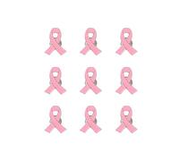 Breast Cancer Brooch Pins Pink Hope Ribbon Brooch Pins Pink Ribbons Breast Cancer Awareness Lapel Pins Charity Donation Event Accessories, One Size, Metal, no gemstone