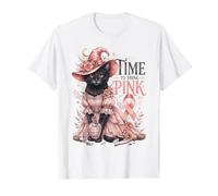 Breast Cancer Cat Black Pink Halloween Witch October Healing Value Graphic T-Shirt