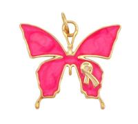 Breast Cancer Charms, Pink Ribbon Charm for Jewelry Making, Breast Cancer Awareness Enamel Charm Pendants for Bracelets Necklaces Earrings Craft Making Accessories