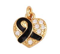 Breast Cancer Charms, Pink Ribbon Charm for Jewelry Making, Breast Cancer Awareness Enamel Charm Pendants for Bracelets Necklaces Earrings Craft Making Accessories