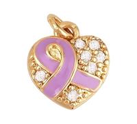 Breast Cancer Charms, Pink Ribbon Charm for Jewelry Making, Breast Cancer Awareness Enamel Charm Pendants for Bracelets Necklaces Earrings Craft Making Accessories