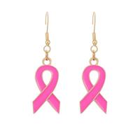 Breast Cancer Charms, Pink Ribbon Charm for Jewelry Making, Breast Cancer Awareness Enamel Charm Pendants for Bracelets Necklaces Earrings Craft Making Accessories