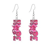 Breast Cancer Charms, Pink Ribbon Charm for Jewelry Making, Breast Cancer Awareness Enamel Charm Pendants for Bracelets Necklaces Earrings Craft Making Accessories
