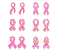 Breast Cancer Earrings for Women Breast Cancer Awareness Earrings Bulk Pink Ribbon Earrings Breast Cancer Stud Earrings Breast Cancer Awareness Accessories Jewelry Gifts, Zinc, No Gemstone