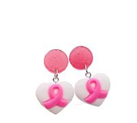 Breast Cancer Earrings for Women，Pink Bow Tie Heart Acrylic Zircon Encourage Courage Hypoallergenic Lightweight Cute Water Drop Earrings for Jewelry, Acrylic, No Gemstone