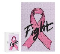 Breast Cancer Fight Cancer Awareness Ribbon Jigsaw Puzzle for Adults Wooden Puzzles Home Decor And Gifts 500 PCS