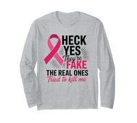 Breast Cancer Fighter Pink Ribbon Mastectomy Survivor Long Sleeve T-Shirt